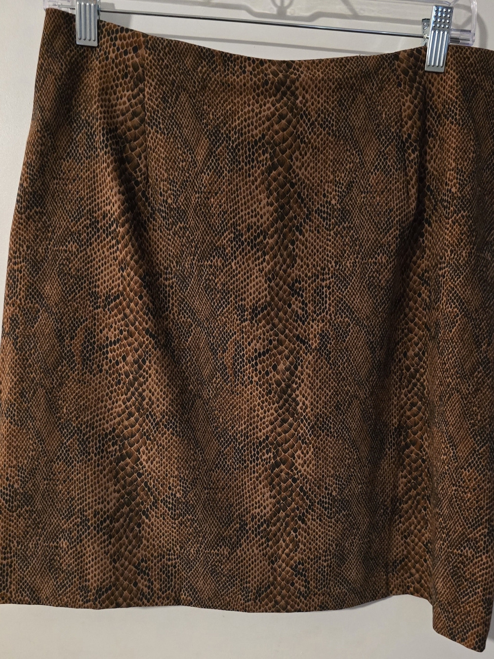 Briggs New York Brown Snake-Print Pencil Skirt